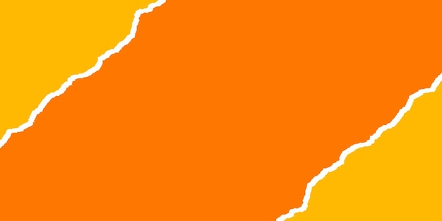 Geel gescheurd papier effect bannerontwerp met oranje achtergrond