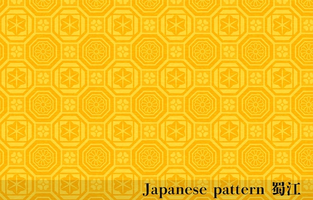 Geel Japans papier en Japans patroon arabesk patroon en veelhoekige vorm transratie arabesk patroon en veelhoekige vorm