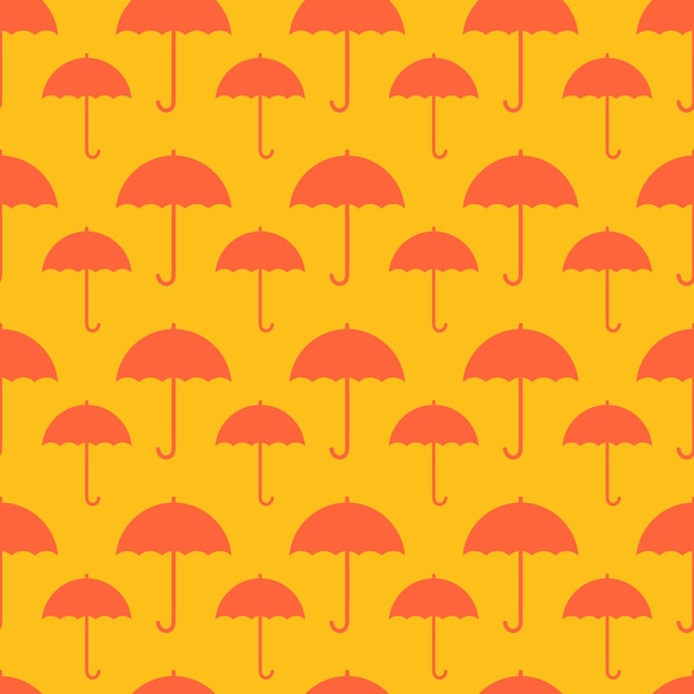 Geel naadloos patroon met oranje paraplu