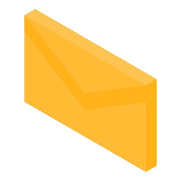 Geel posttekenpictogram Isometrisch van het gele postteken vectorpictogram voor webontwerp dat op witte achtergrond wordt geïsoleerd
