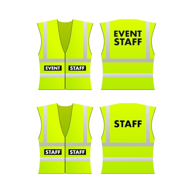 Geel reflecterend vest voor evenementenpersoneel vector stock illustratie