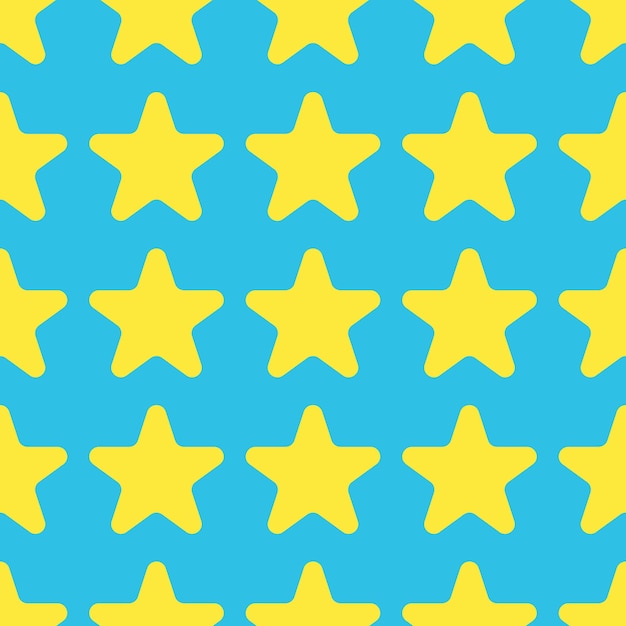 Geel ster naadloos patroon op blauwe achtergrond