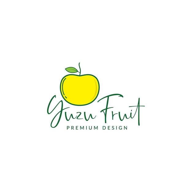 Geel vers fruit yuzu logo symbool pictogram vector grafisch ontwerp illustratie idee creatief