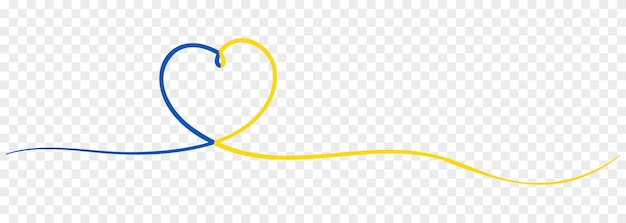 Geelblauw hartlint in de vlagkleuren van oekraïne