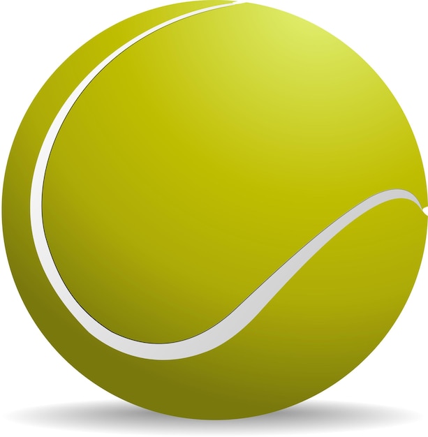 Vector geelgroene tennisbal op witte geïsoleerde achtergrond vector illustratie