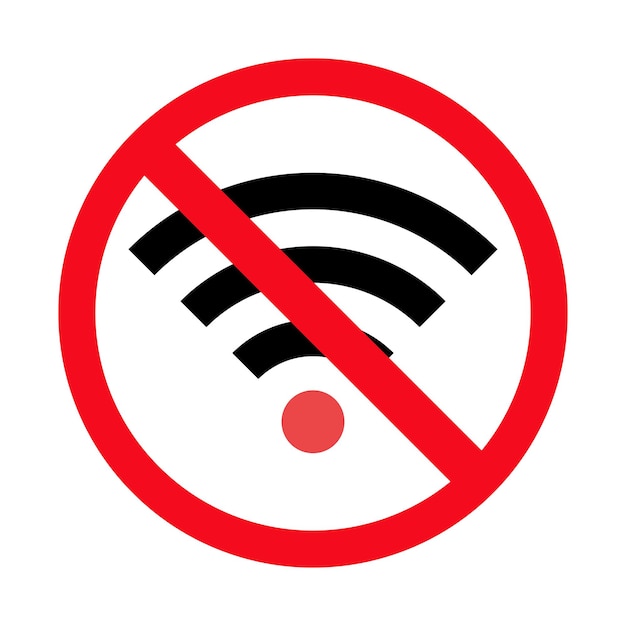 Geen beschikbaar wifi-pictogram vectorontwerp