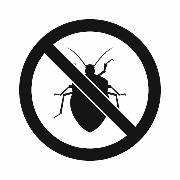 Geen bug teken pictogram in eenvoudige stijl geïsoleerd op een witte achtergrond