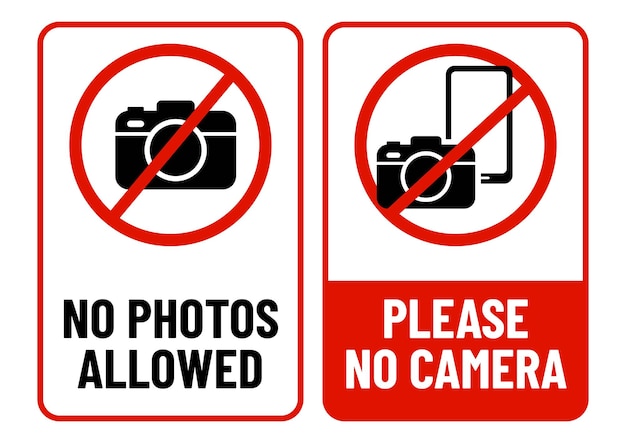 Geen camera of video toegestaan. print-ready sign vector.