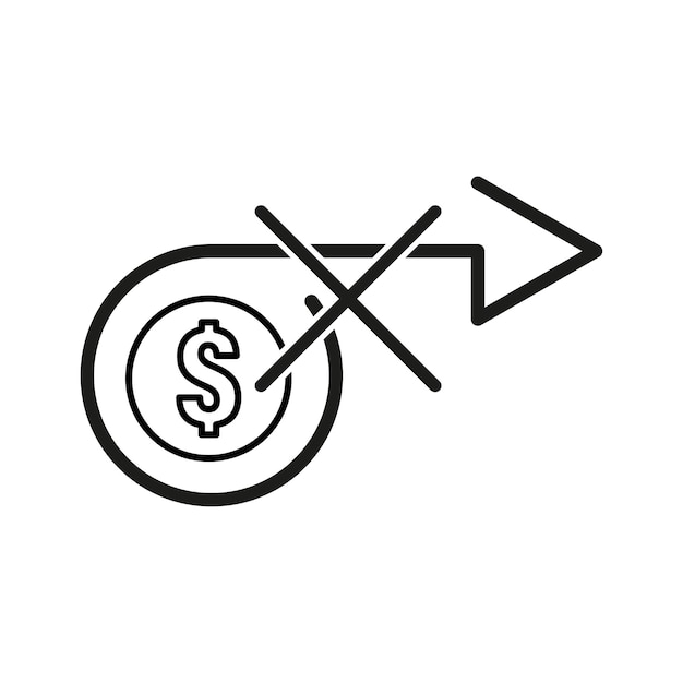 Geen contant geldpictogram uitdelen. Geen cashback-ontkenning van geldsymbool. Vectorillustratie EPS 10 Stock beeld