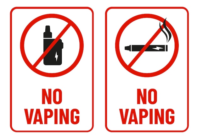 Vector geen e-sigaretten toegestaan, afdrukklaar teken vector