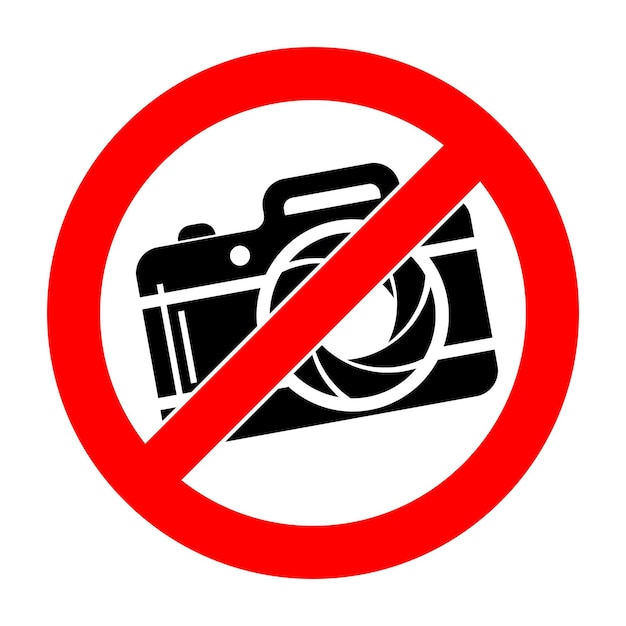 Geen fotocamera teken Vectorillustratie