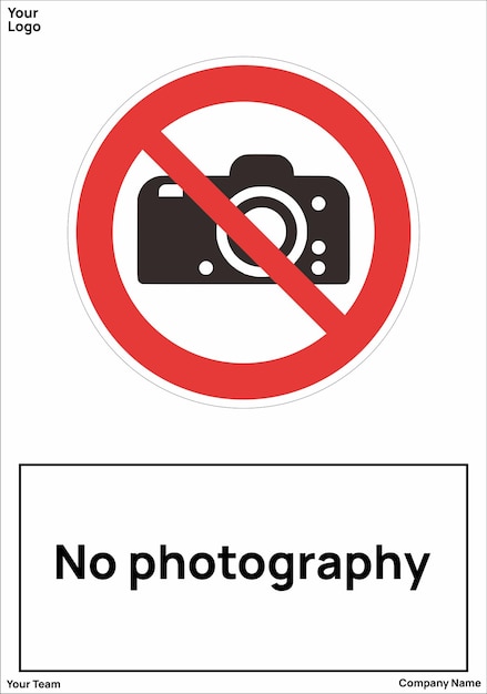 Vector geen fotografische tekens symbool standaard iso 7010