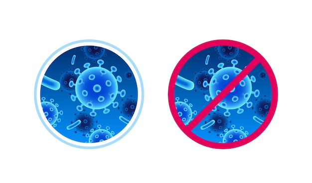 Geen kiemen en virussen teken in 3D-illustratie Icon-element geïsoleerd op witte achtergrond geschikt voor gezondheidszorg- of reinigingsproducten