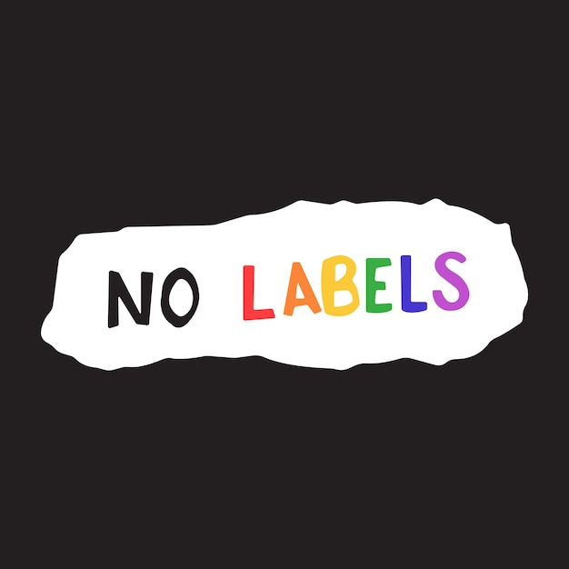 Geen labels regenboogtekst op gescheurd papier LGBTQIA Pride Month