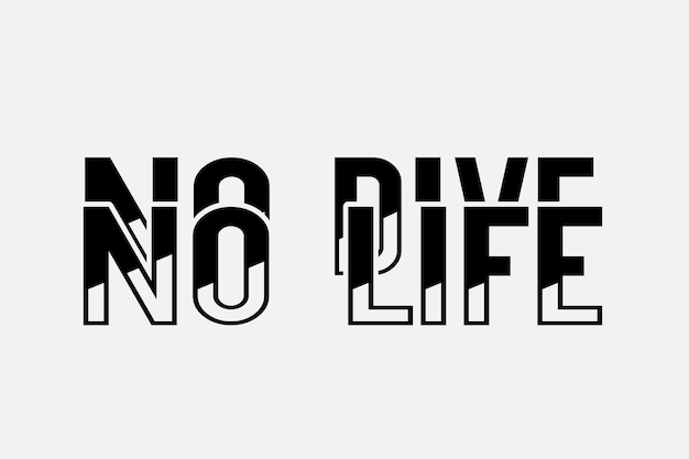 Geen leven logo met zwart-witte letters