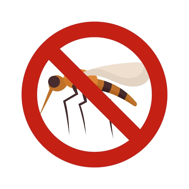 Geen muggentekenpictogram Vlakke afbeelding van geen muggenteken vectorpictogram voor webontwerp