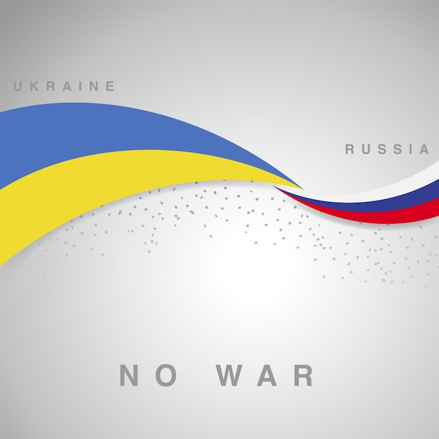 Geen oorlog Oekraïne Rusland politiek economie relatie conflicten concept Vlaggen