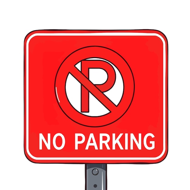 Geen parkeerclipart cartoon stijl vector illustratie
