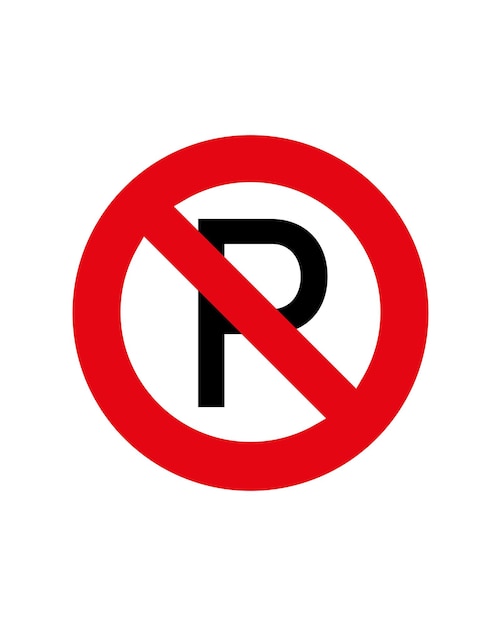 Geen parkeersymbool voor rood bord