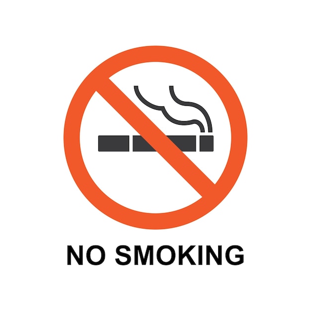 Geen rookvrij teken roken verboden symbool geïsoleerd