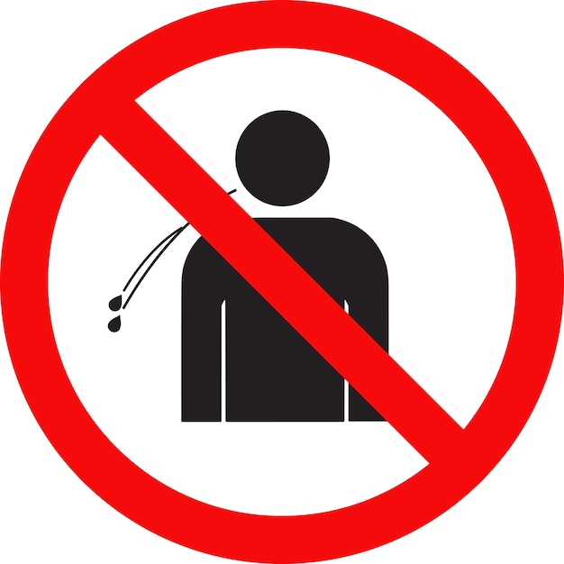 Geen spuwen pictogram vector Geen spuwen teken Niet spuwen hier