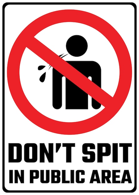 Geen spuwen pictogram vector Geen spuwen teken Niet spuwen hier