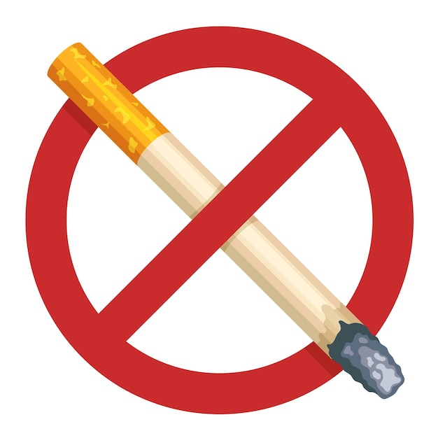 Geen teken van roken Waarschuwingspictogram van rookverbod sigaret met rook en giftige dampen plat verbod en rookverslaving iconen Vector geïsoleerde set Openbare beperkingen