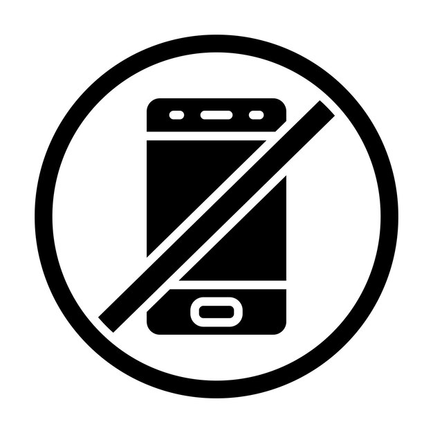 Geen telefoon Glyph Solid zwarte illustratie