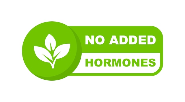 Vector geen toegevoegde hormonen label hormoon gratis icoon