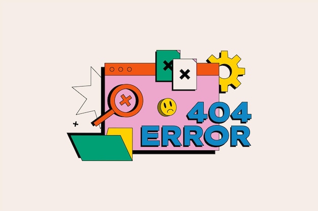 Geen verzoek gevonden concept in de platte cartoon stijl Kleurige digitale illustratie