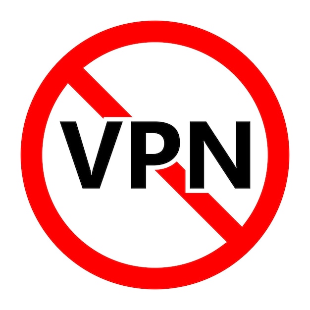 Geen VPN-pictogram VPN is verboden Stop VPN-pictogram Vectorillustratie