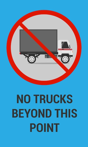 Geen vrachtwagens voorbij dit punt verbodsbord