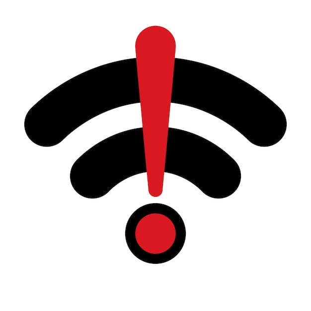 Geen WIFI-pictogram geïsoleerd op transparante achtergrond Platte stijl Vector illustratie