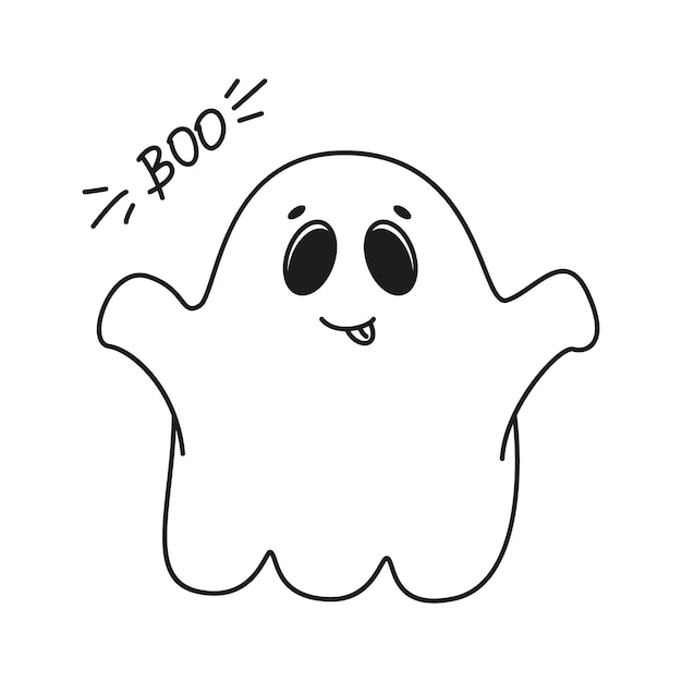 Vector geest schattig geest doodle geest halloween geest