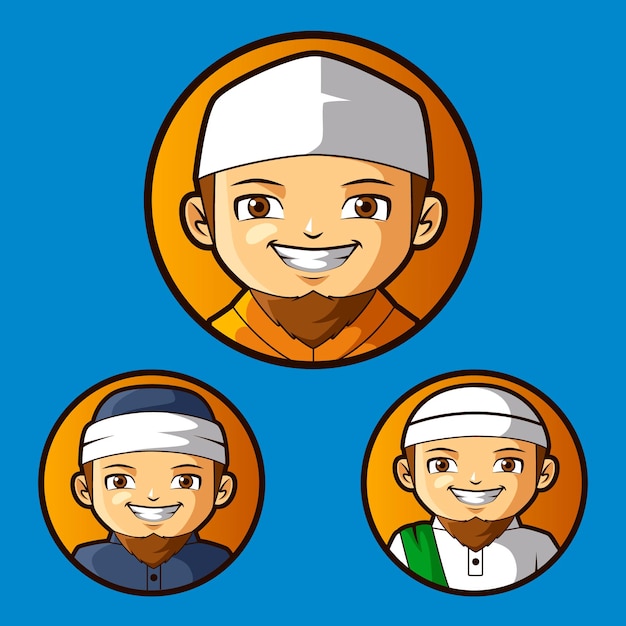 Geestelijke islamitische set mascotte karakter