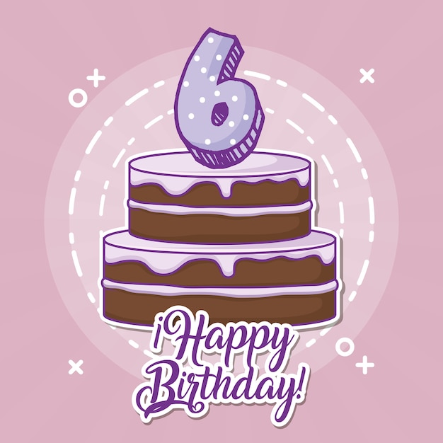 Gefeliciteerd met je verjaardag ontwerp met birhday cake