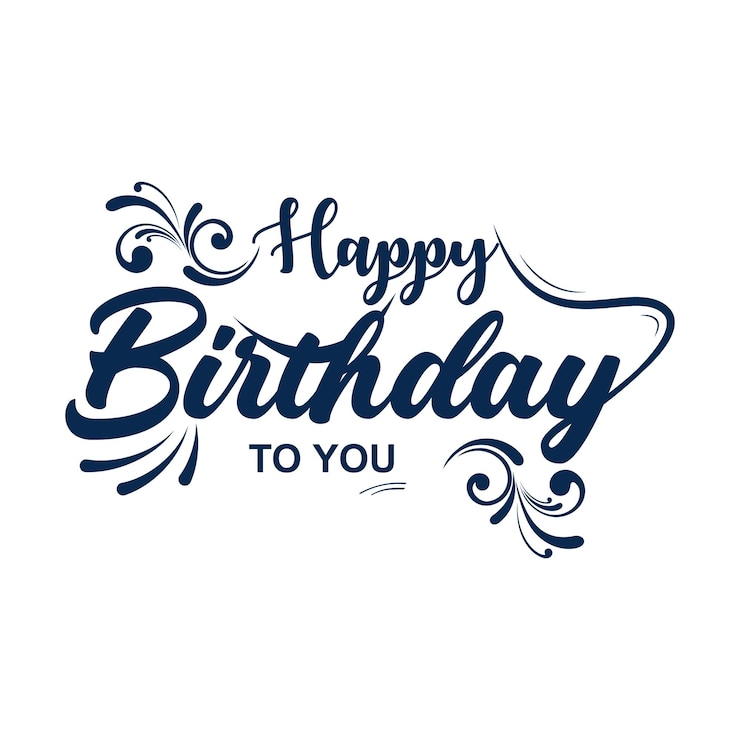 Vector gefeliciteerd met je verjaardag typografie ontwerp vector mooie groeten kaart gekrabde kalligrafie zwarte tekst wo