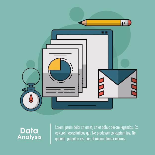 Vector gegevens analyse infographic concept