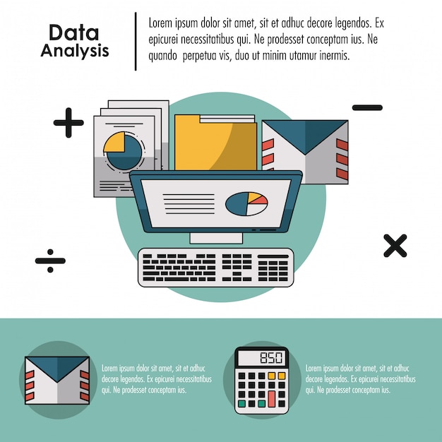 Vector gegevens analyse infographic concept