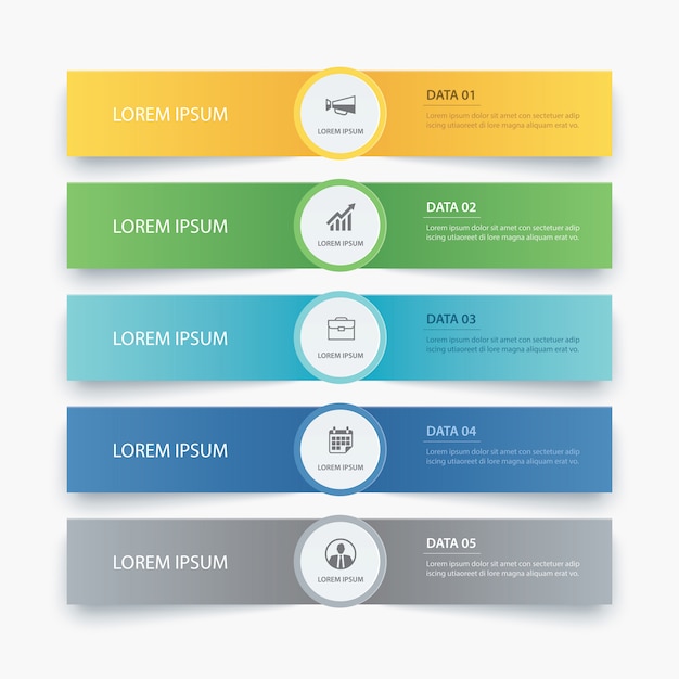 Gegevens infographics tabblad papieren indexsjabloon.