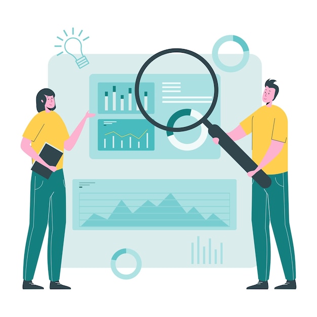 Gegevens inzicht premium vectorillustratie
