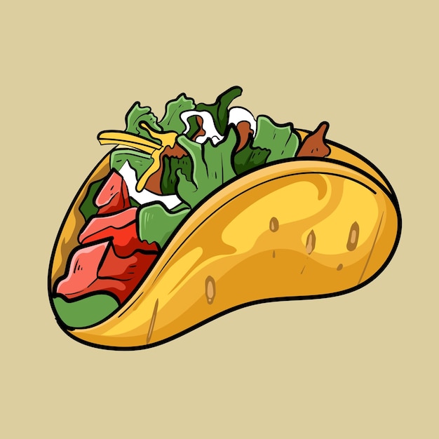 Gegrilde rundvlees taco Mexicaanse taco's met gehaktkaas en sla met verse tomaten