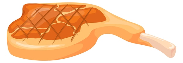 Gegrilde varkensrib cartoon icoon Barbecue symbool