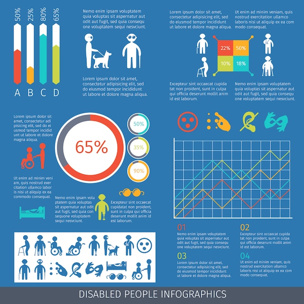 Gehandicapten infographic-sjabloon