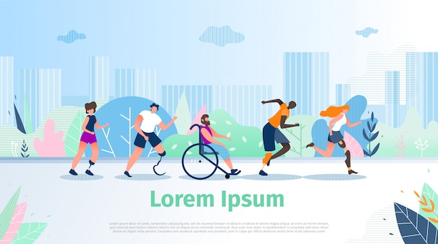 Gehandicapten Outdoor Activity Vector Banner