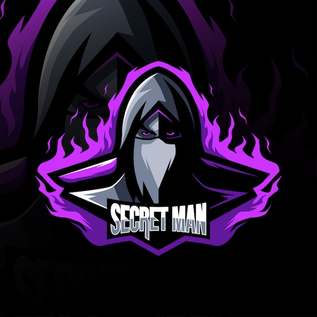 Geheim man mascotte logo esport