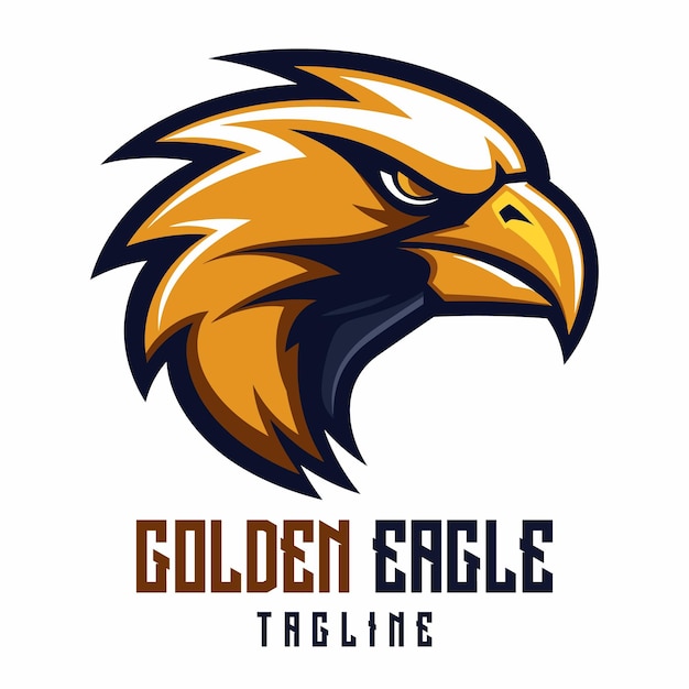 Geïllustreerd Golden Eagle-logo Een opvallende representatie van kracht en gratie