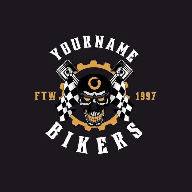 Geïllustreerde Brotherhood Bikers Logo-sjabloon