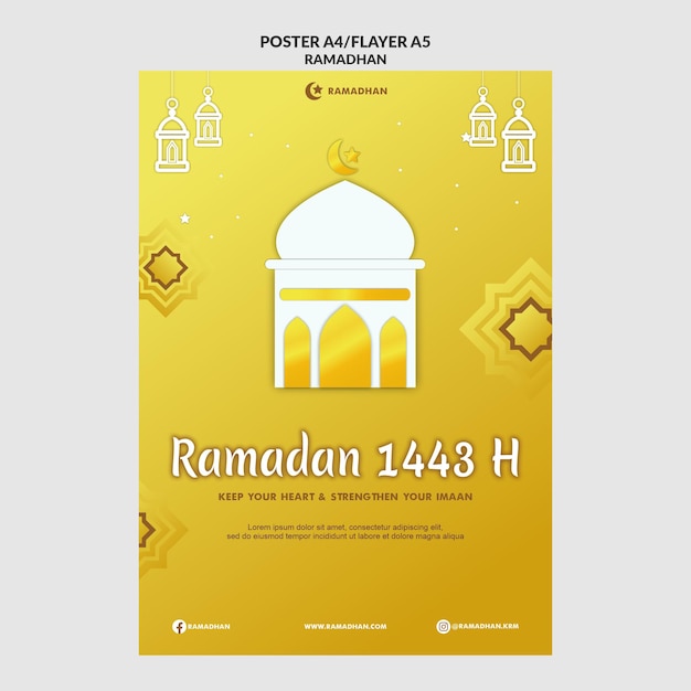 geïllustreerde ramadan kareemposter-sjabloon