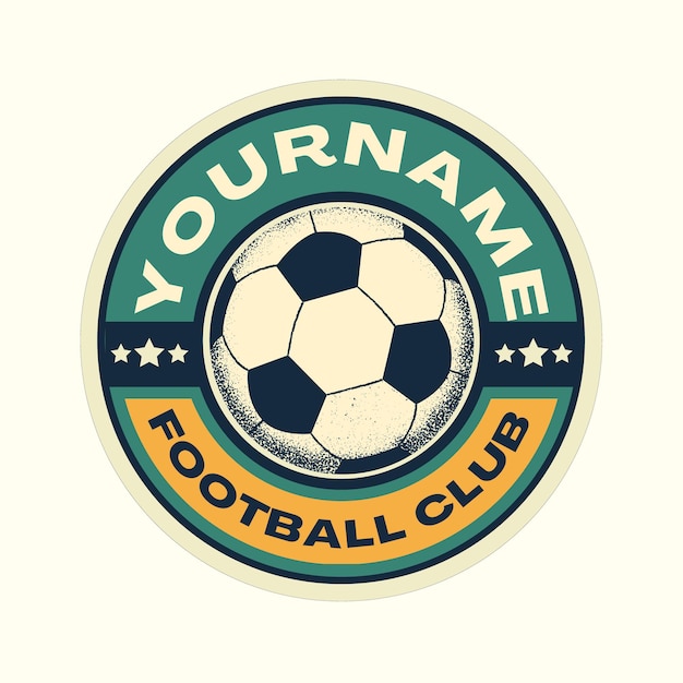 Geïllustreerde voetbalclub sport logo sjabloon